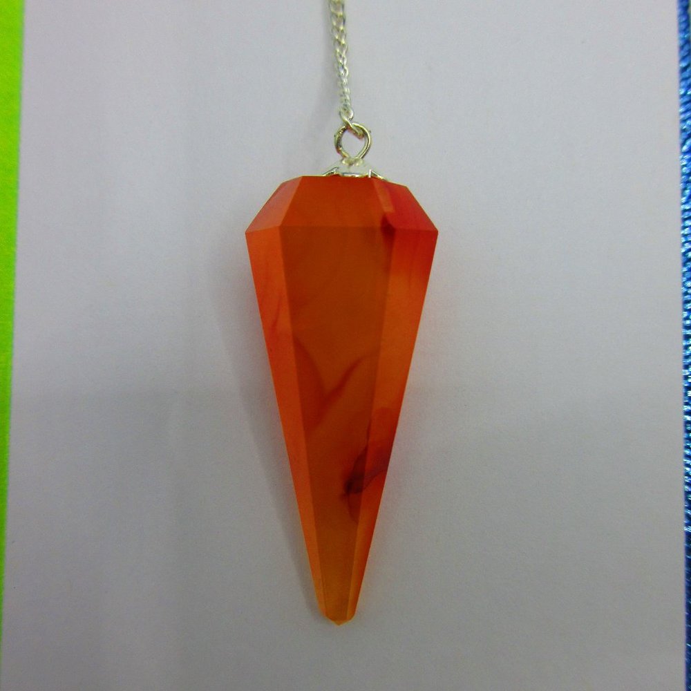 Carnelian Dowsing Pendulum Semi Precious Gemstone